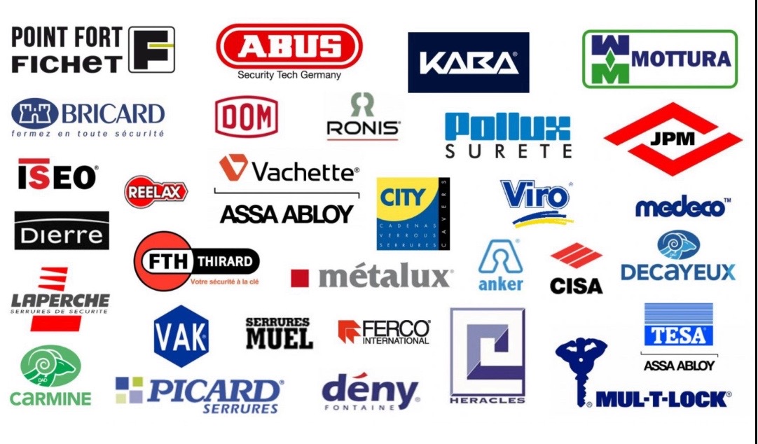 Marques de serrures (Fichet, Abus, Kaba, Vachette, etc.)